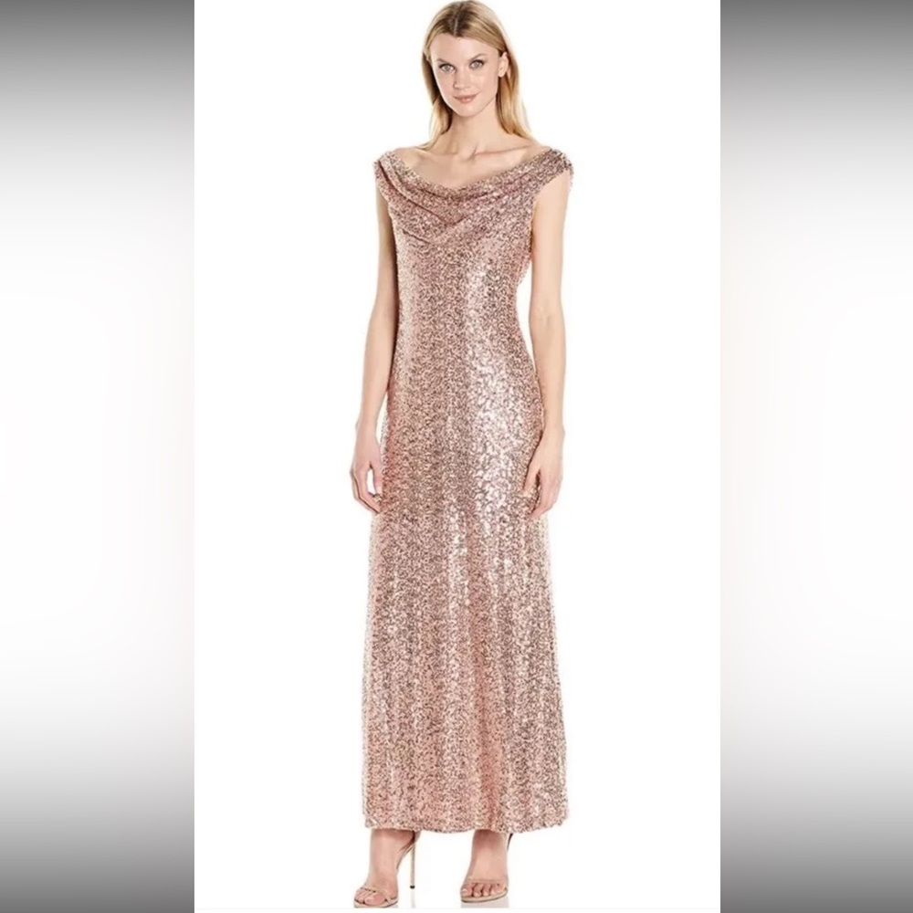 Like new rose gold sequin formal gown.